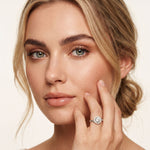 1.25 Ct Round Cut Floating Halo Moissanite Ring White