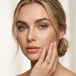 0.75 Ct Round Cut Open Halo Moissanite Ring Rose Gold