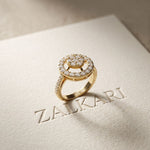 0.75 Ct Round Cut Open Halo Moissanite Ring Gold