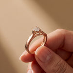 0.10 Ct Round Cut Cluster Openwork Moissanite Ring Rose Gold