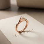 0.10 Ct Round Cut Cluster Openwork Moissanite Ring Rose Gold