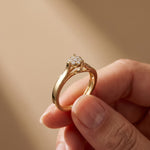 0.10 Ct Round Cut Cluster Openwork Moissanite Ring Gold