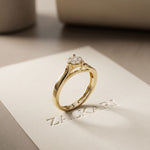 0.10 Ct Round Cut Cluster Openwork Moissanite Ring Gold