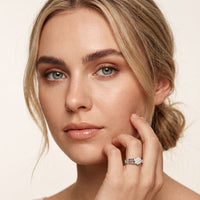 0.10 Ct Round Cut Cluster Openwork Moissanite Ring White