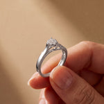 0.10 Ct Round Cut Cluster Openwork Moissanite Ring White