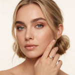 0.15 Ct Round Cut Moissanite Cluster Bypass Twist Ring Rose Gold