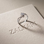 0.15 Ct Round Cut Moissanite Cluster Bypass Twist Ring White