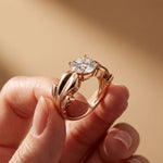 1.50 Ct Round Cut Solitaire Moissanite Ring Rose Gold
