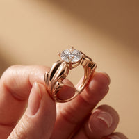 1.50 Ct Round Cut Solitaire Moissanite Ring Rose Gold