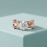 1.50 Ct Round Cut Solitaire Moissanite Ring Rose Gold
