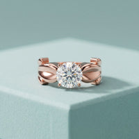 1.50 Ct Round Cut Solitaire Moissanite Ring Rose Gold