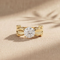 1.50 Ct Round Cut Solitaire Moissanite Ring Gold
