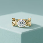 1.50 Ct Round Cut Solitaire Moissanite Ring Gold