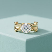 1.50 Ct Round Cut Solitaire Moissanite Ring Gold