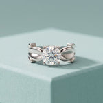 1.50 Ct Round Cut Solitaire Moissanite Ring White