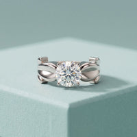 1.50 Ct Round Cut Solitaire Moissanite Ring White