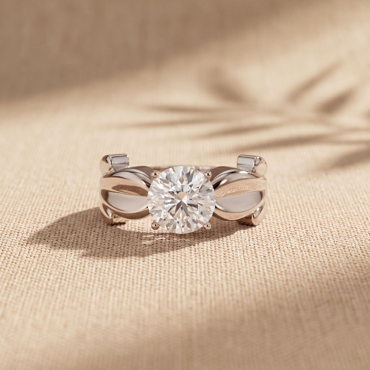 1.50 Ct Round Cut Solitaire Moissanite Ring White