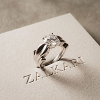 1.50 Ct Round Cut Solitaire Moissanite Ring White