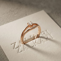 0.15 Ct Round Cut Moissanite Split Shank Solitaire Ring for Women Rose Gold
