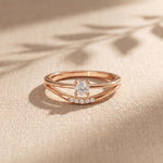 0.15 Ct Round Cut Moissanite Split Shank Solitaire Ring for Women Rose Gold