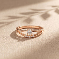0.15 Ct Round Cut Moissanite Split Shank Solitaire Ring for Women Rose Gold