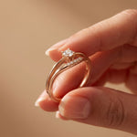 0.15 Ct Round Cut Moissanite Split Shank Solitaire Ring for Women Rose Gold