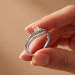 0.15 Ct Round Cut Moissanite Split Shank Solitaire Ring for Women White