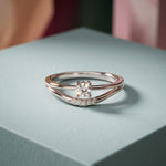 0.15 Ct Round Cut Moissanite Split Shank Solitaire Ring for Women White