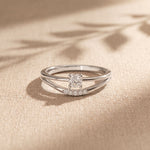 0.15 Ct Round Cut Moissanite Split Shank Solitaire Ring for Women White