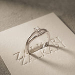 0.15 Ct Round Cut Moissanite Split Shank Solitaire Ring for Women White