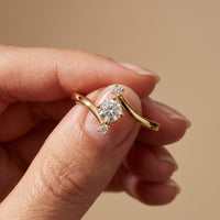 0.30 Ct Round Cut Moissanite Twist Accent Solitaire Ring for Women Gold