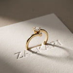 0.30 Ct Round Cut Moissanite Twist Accent Solitaire Ring for Women Gold