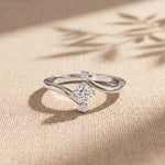 0.30 Ct Round Cut Moissanite Twist Accent Solitaire Ring for Women White