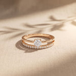 0.40 Ct Round Cut Moissanite Floating Pavé Solitaire Ring for Women Rose Gold