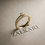 0.40 Ct Round Cut Moissanite Floating Pavé Solitaire Ring for Women White Gold