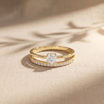0.40 Ct Round Cut Moissanite Floating Pavé Solitaire Ring for Women White Gold