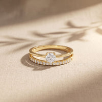 0.40 Ct Round Cut Moissanite Floating Pavé Solitaire Ring for Women White Gold