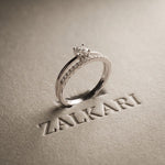 0.40 Ct Round Cut Moissanite Floating Pavé Solitaire Ring for Women White