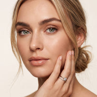 0.40 Ct Round Cut Moissanite Floating Pavé Solitaire Ring for Women White