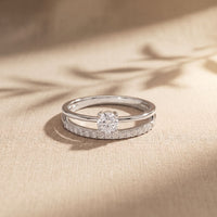 0.40 Ct Round Cut Moissanite Floating Pavé Solitaire Ring for Women White