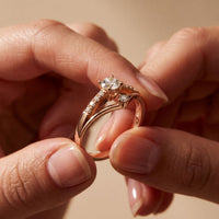 0.40 Ct Round Cut Moissanite Open Split Shank Solitaire Ring for Women Rose Gold