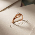 0.40 Ct Round Cut Moissanite Open Split Shank Solitaire Ring for Women Rose Gold