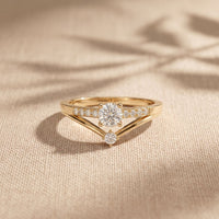 0.40 Ct Round Cut Moissanite Open Split Shank Solitaire Ring for Women Gold