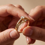0.40 Ct Round Cut Moissanite Open Split Shank Solitaire Ring for Women Gold