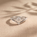 0.40 Ct Round Cut Moissanite Open Split Shank Solitaire Ring for Women White