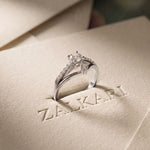0.40 Ct Round Cut Moissanite Open Split Shank Solitaire Ring for Women White