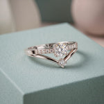 0.40 Ct Round Cut Moissanite Open Split Shank Solitaire Ring for Women White