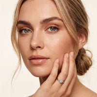 0.30 Ct Round Cut Moissanite Tapered Pavé Solitaire Ring for Women Rose Gold