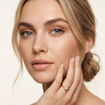 0.30 Ct Round Cut Moissanite Tapered Pavé Solitaire Ring for Women Gold