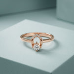 0.20 Ct Round Cut Moissanite Open Loop Solitaire Ring for Women Rose Gold